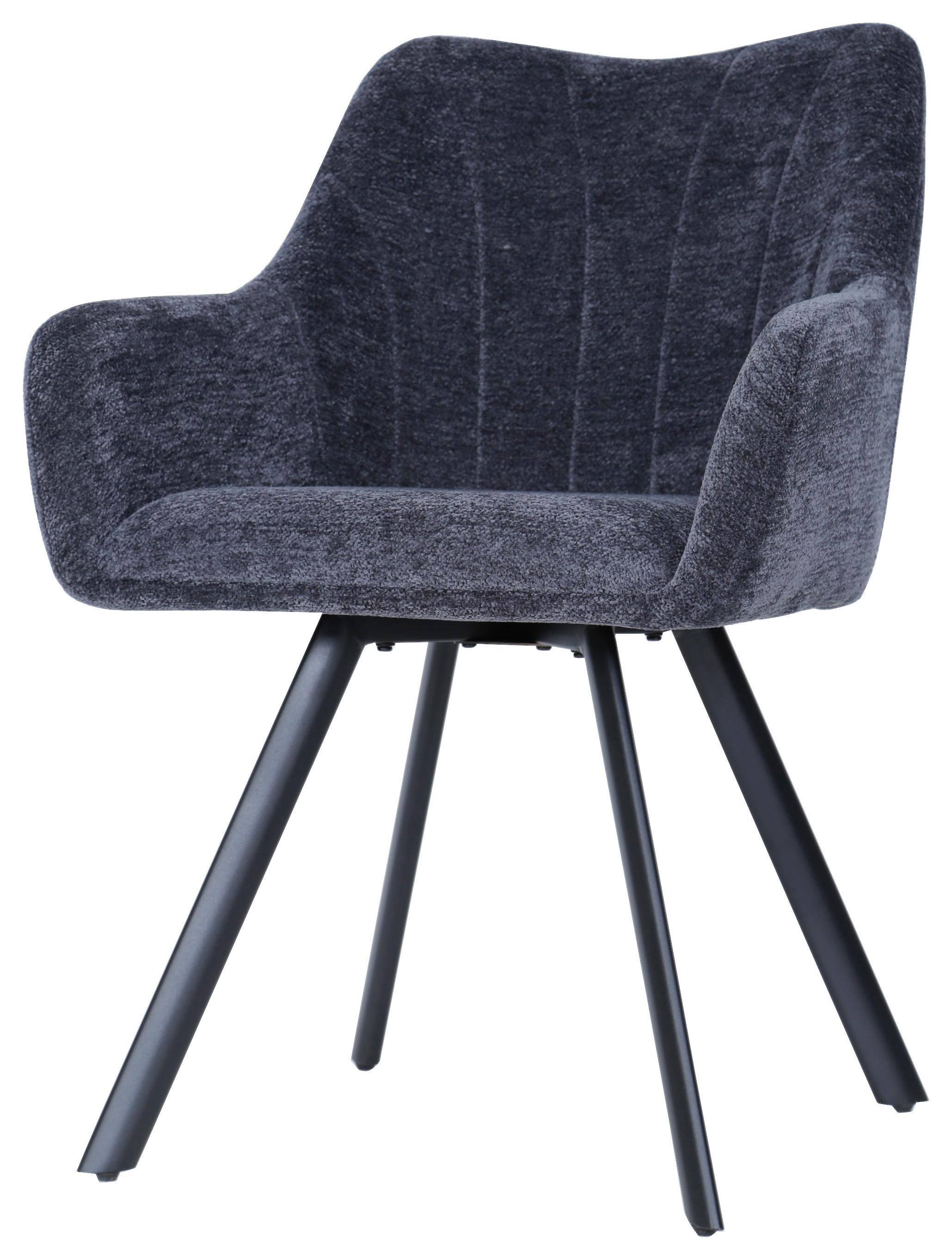 KRZESŁO Z PODŁOKIETNIKAMI PATTY - ciemnoszary/czarny, Modern, metal/drewno (59/84cm) - MID.YOU