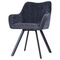 KRZESŁO Z PODŁOKIETNIKAMI PATTY - ciemnoszary/czarny, Modern, metal/drewno (59/84cm) - MID.YOU