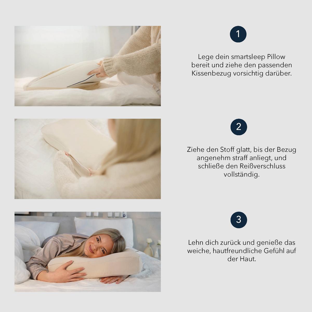 POSZWA NA PODUSZKĘ POD KARK 1030014 WEIß - biały, Basics, tkanina (50/11,5/32cm) - Smartsleep
