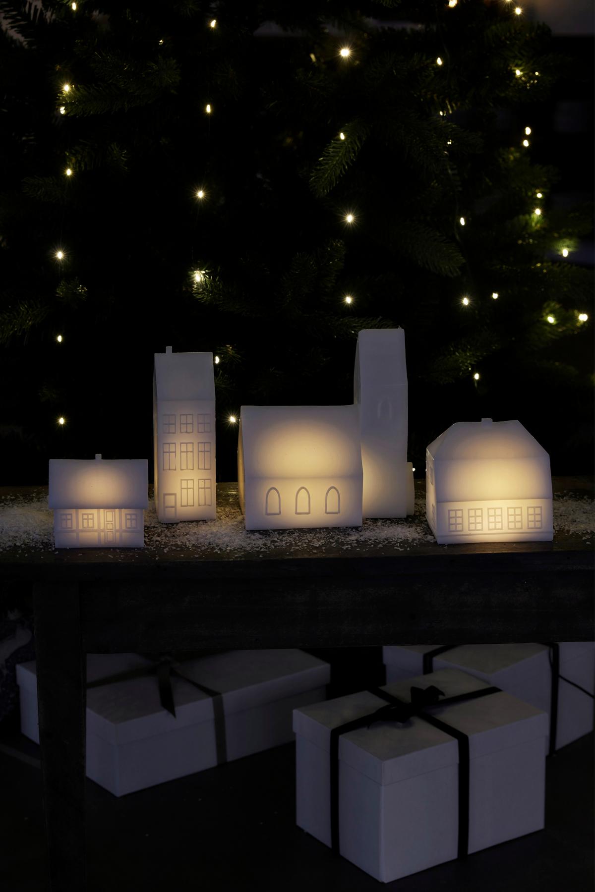 ŚWIECA LED 13351 VILLA KOPENHAGEN - biały, Basics, materiały naturalne (11,5/12/7,5cm)