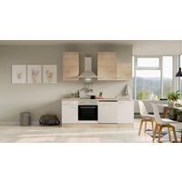 Kuhinjski Blok Z Aparati Samoa, Bela, Barva Hrasta - bela/barve aluminija, Moderno, umetna masa/leseni material (220cm) - FlexWell