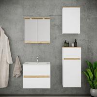 Badezimmer Cosila - Honigeiche/Weiss, Trend, Keramik/Holzwerkstoff (101cm) - MID.YOU