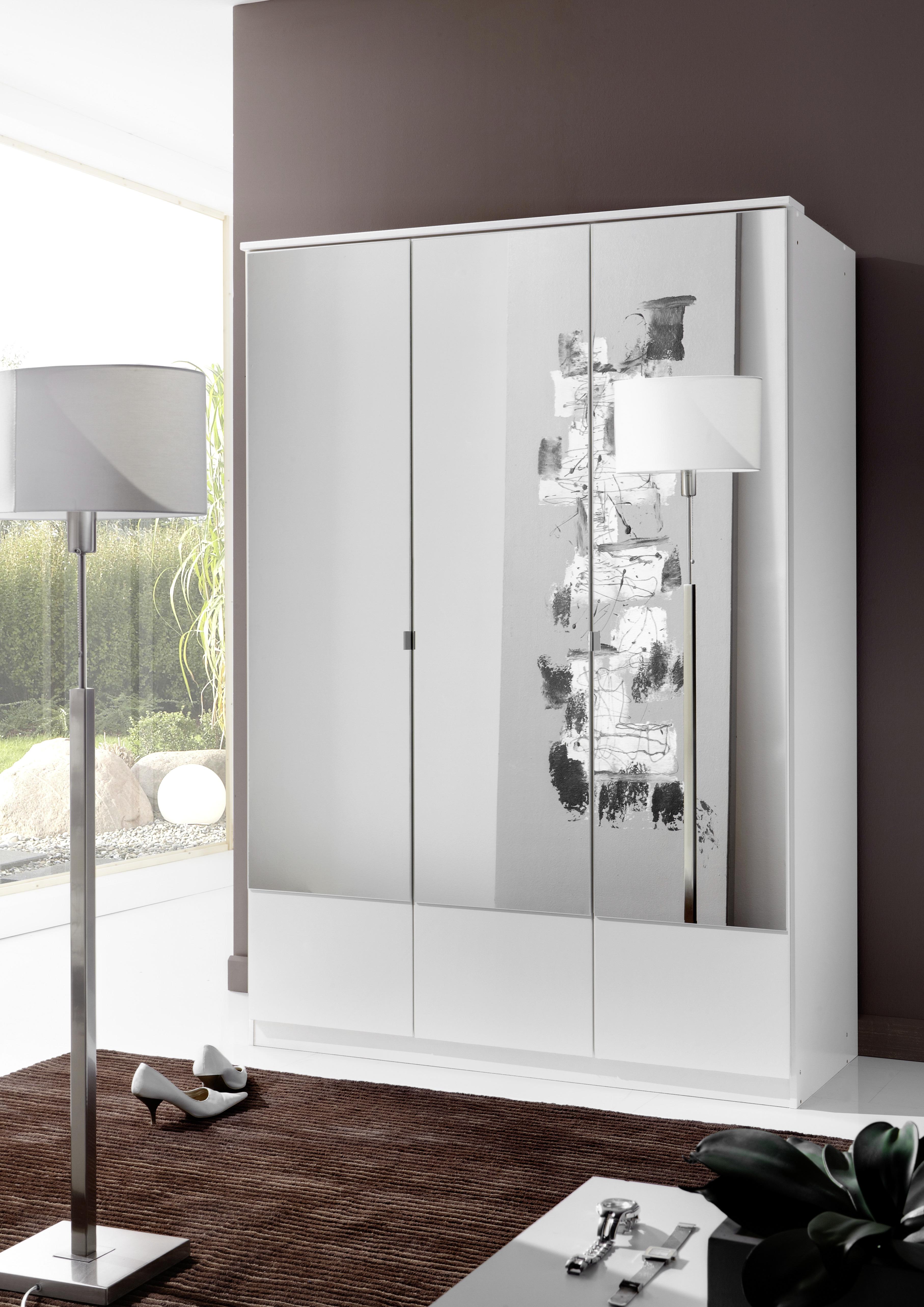 Ormar S Klasičnm Vratima Imago - bijela/boje aluminija, Konvencionalno, staklo/drvni materijal (135/199/58cm) - Modern Living