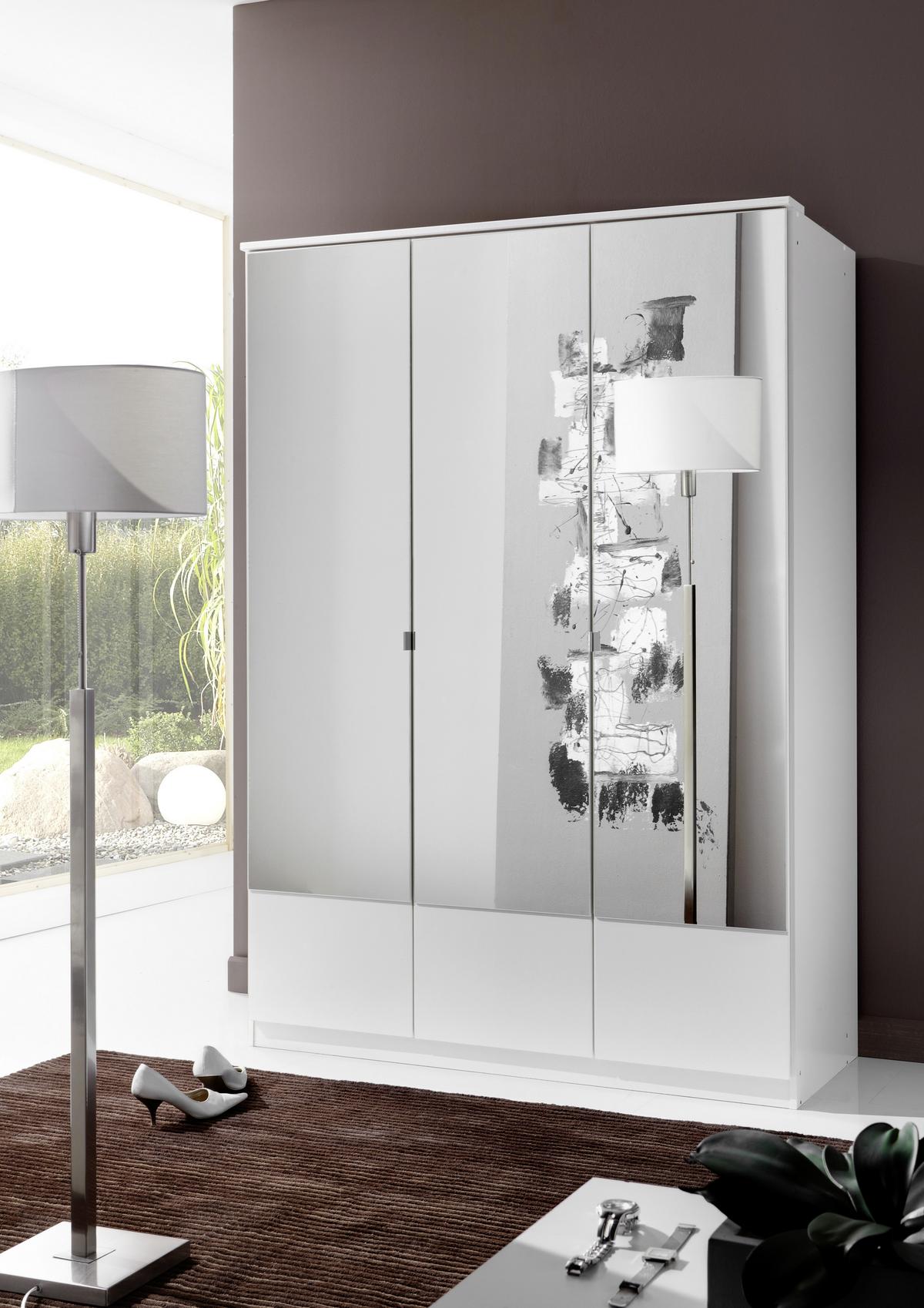 Ormar S Klasičnm Vratima Imago - bijela/boje aluminija, Konvencionalno, staklo/drvni materijal (135/199/58cm) - Modern Living