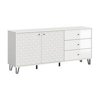 Sideboard Prisma Weiß hochglanz - Weiß Hochglanz/Schwarz, Design, Holzwerkstoff/Kunststoff (170/76/40cm) - Livetastic