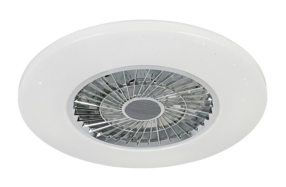 LED-Deckenleuchte Luftiku Weiß/Chromfarben max. 50 Watt - Chromfarben/Weiß, KONVENTIONELL, Kunststoff/Metall (58/14,5cm) - Premium Living