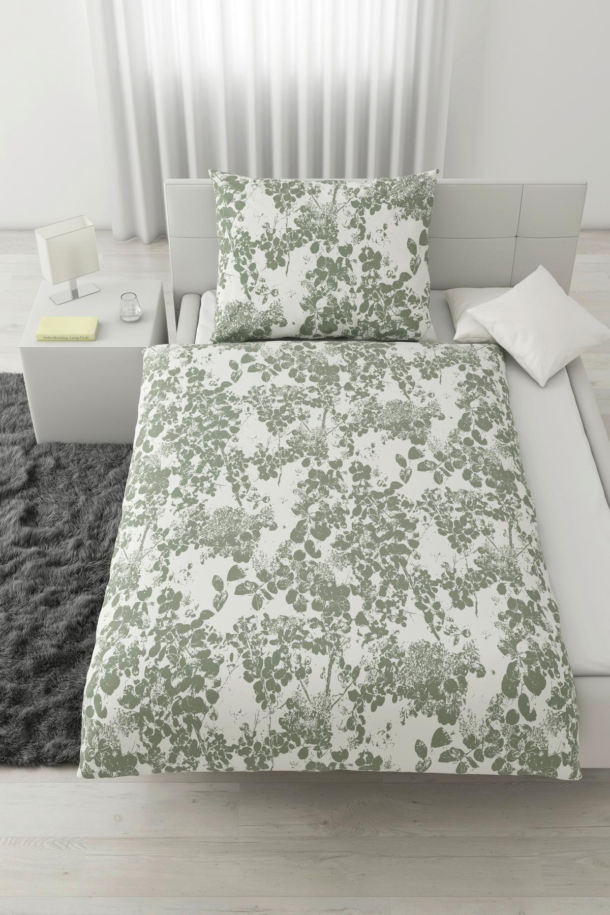BETTWÄSCHESET SKUGGAN - Salbeigrün, Romantik / Landhaus, Textil (160/210cm) - Modern Living