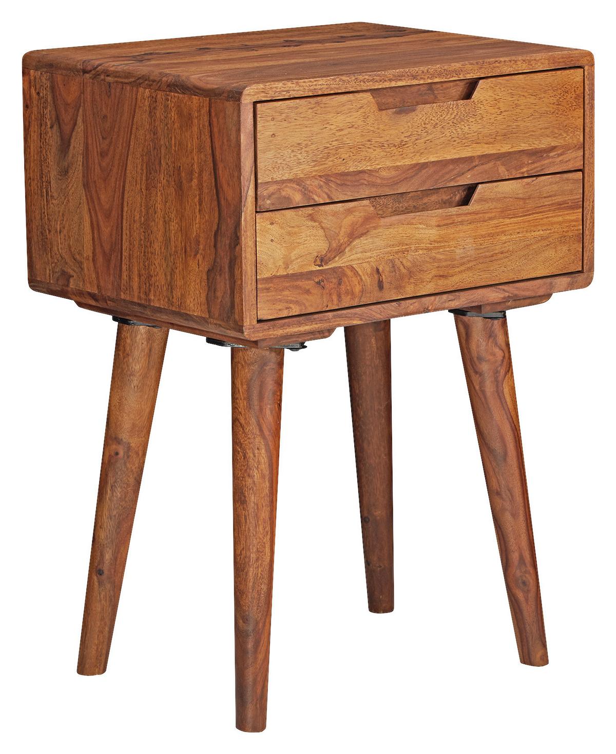 Nachtkästchen WL5.578 ca. 47x66x36cm Sheesham massiv - Sheeshamfarben, Design, Holz (47/66/36cm) - MID.YOU