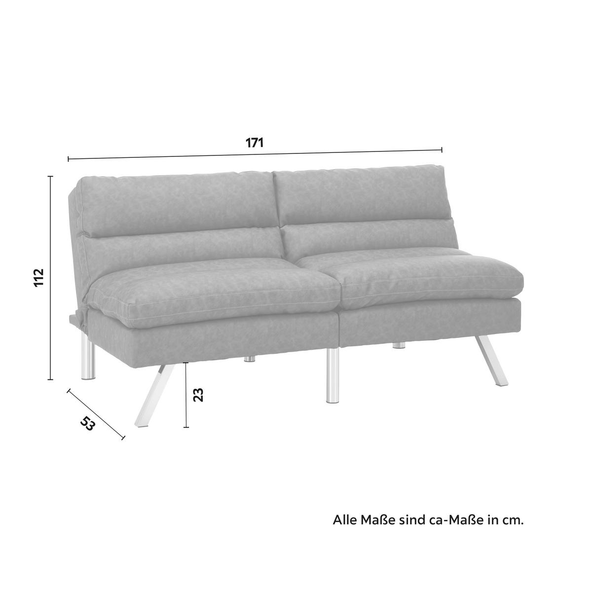 Trosjed Na Razvlačenje Lia - tamno siva/boje kroma, Moderno, drvo/tekstil (171/112/53cm) - Bessagi Home