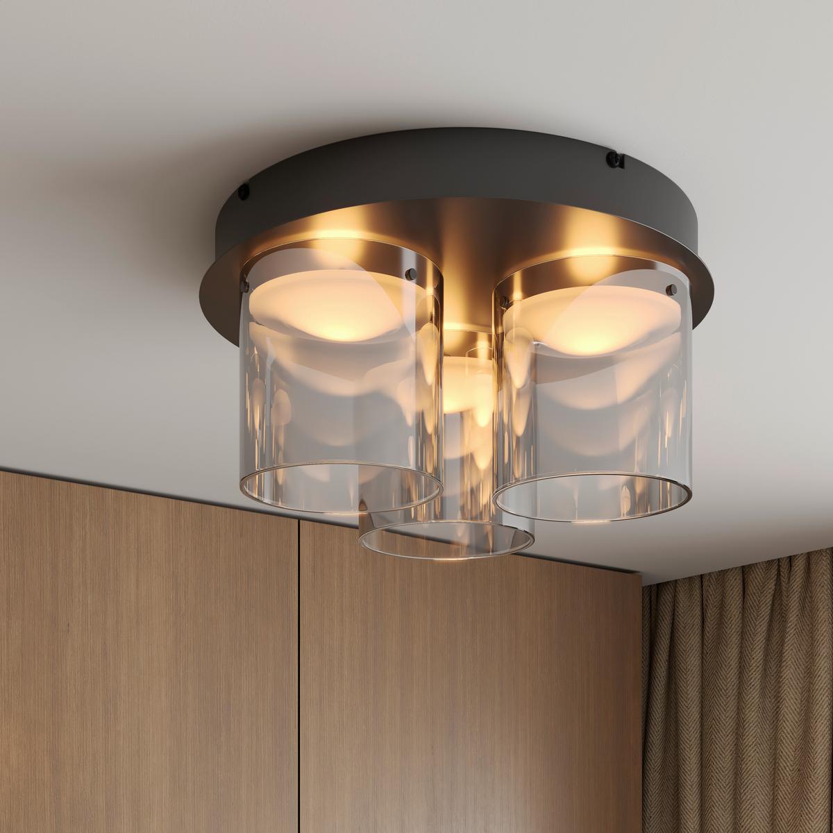 LAMPA SUFITOWA LED BAIA *DK* - czarny, Design, metal/szkło (49/25cm) - Dieter Knoll