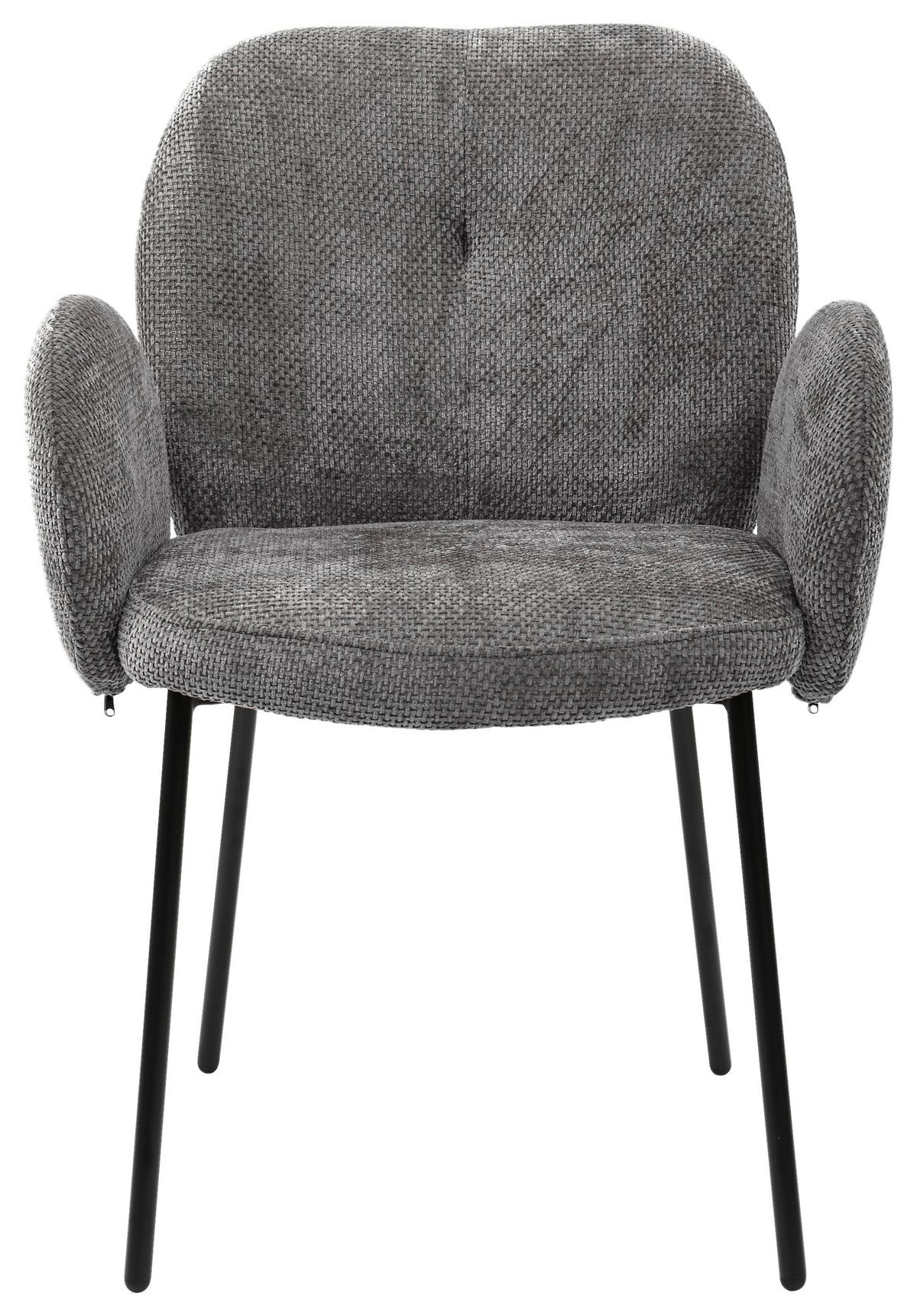 Armlehnstuhl Mara Grau/Schwarz - Schwarz/Grau, LIFESTYLE, Holz/Textil (60/87/64cm) - Mömax