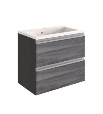 Waschtischkombi in Grau 'Arezzo' - Alufarben/Weiß, Basics, Holzwerkstoff/Stein (60cm) - Held