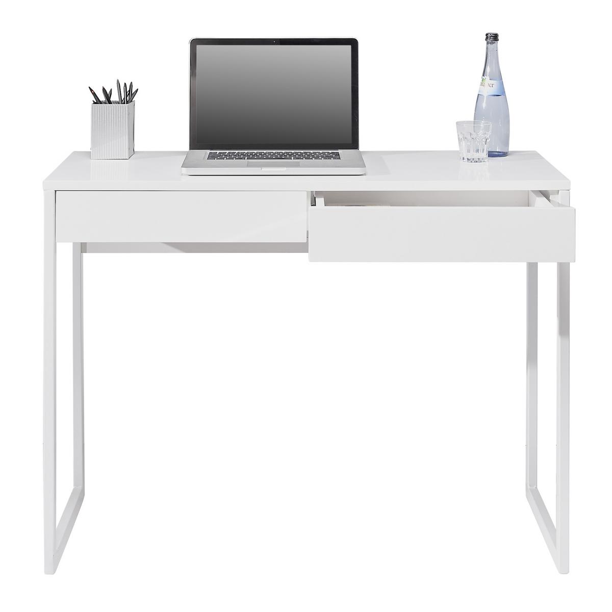 BIURKO CALAIS    -HOM IN- - biały, Design, materiał drewnopochodny/metal (102/40/76cm) - Hom`in
