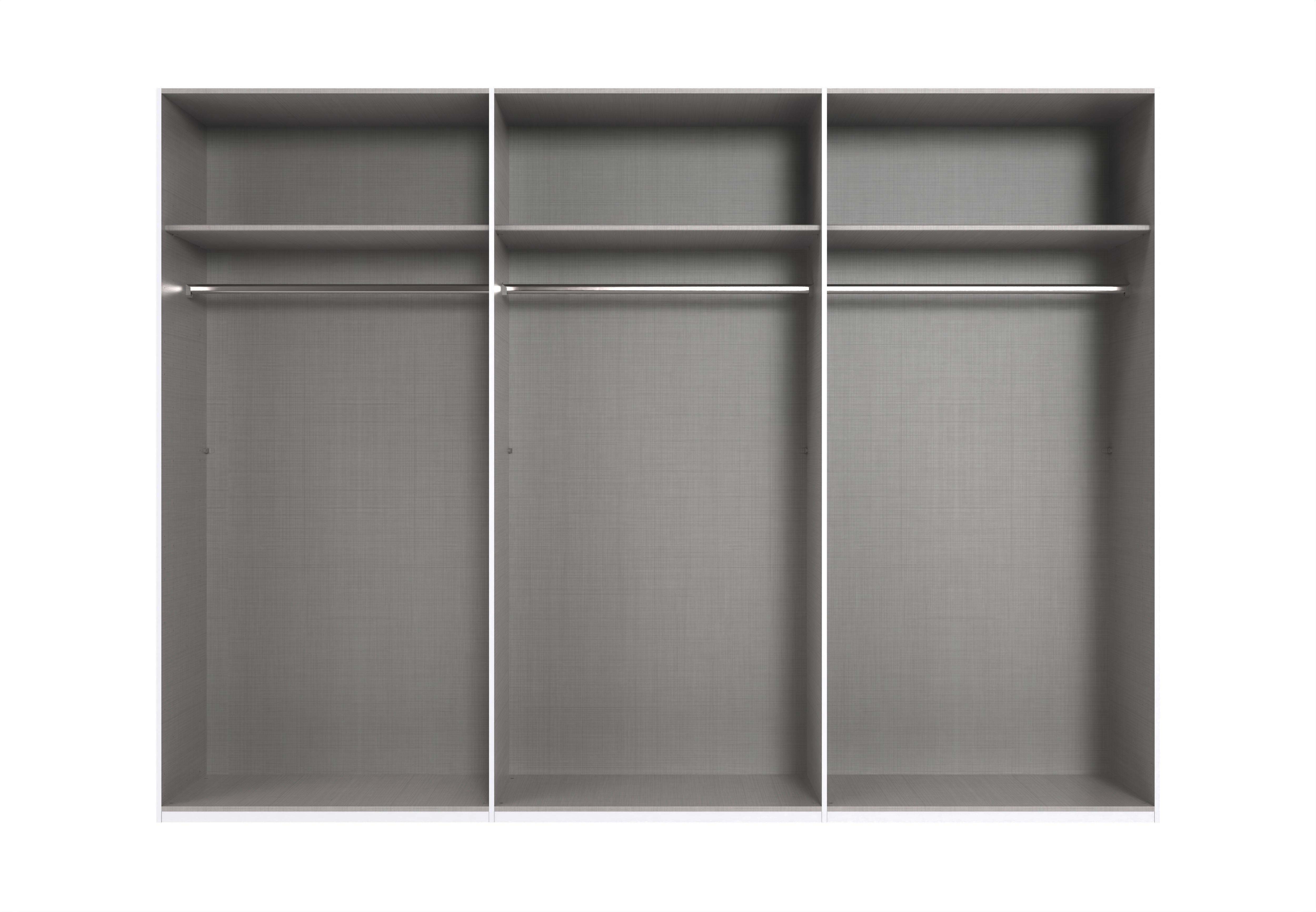 DREHTÜRENSCHRANK NEW YORK - Silberfarben/Graphitfarben, Konventionell, Glas/Holzwerkstoff (270/208/58cm) - Premium Living