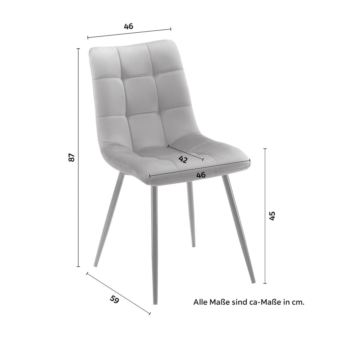 Szék Suri - fekete/szürke, Modern, textil/fa (46/87/59cm) - Bessagi Home