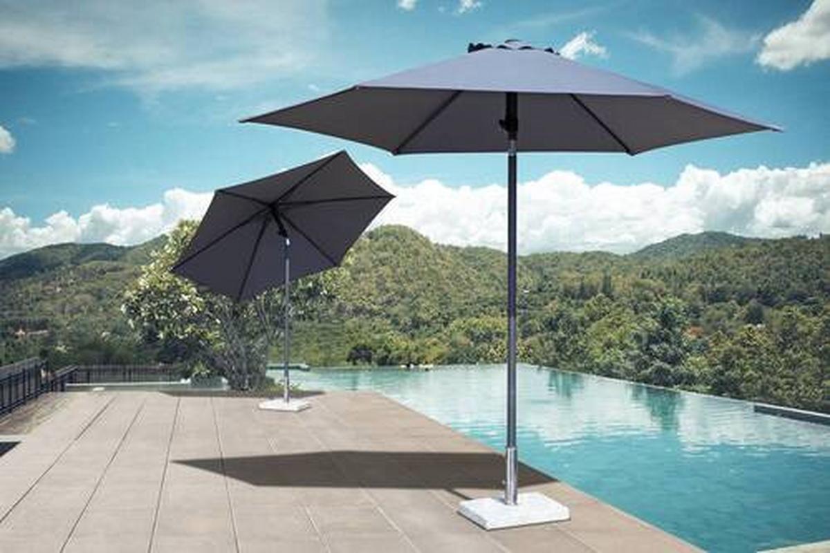Sonnenschirm Adorno Anthrazit - Anthrazit, Modern, Textil/Metall (300/243/300cm) - Mömax