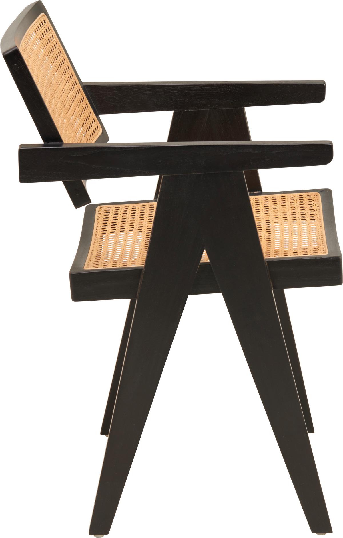 KRZESŁO Z PODŁOKIETNIKAMI EIFFEL - kolor naturalny/czarny, Modern, drewno (58/80/55cm) - Livetastic