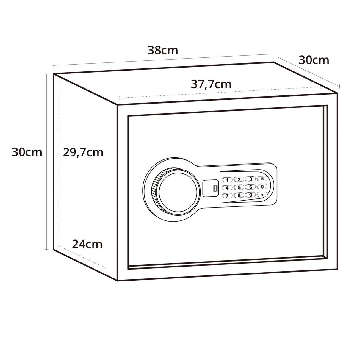 Trezor Safe Compact, Črna - črna, Basics, kovina (38/30/30cm) - MID.YOU