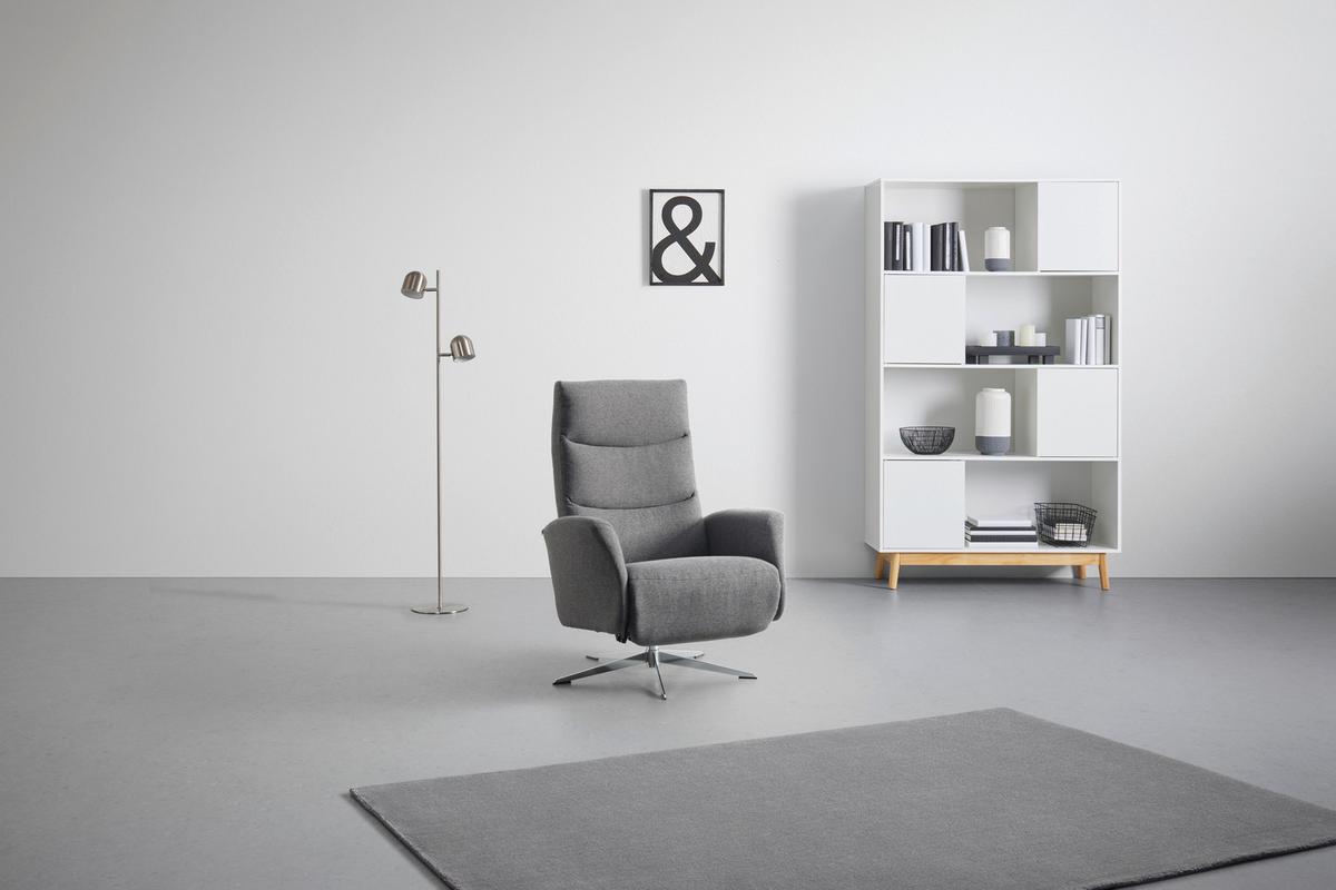 Relaxsessel SUP in Anthrazit - Dunkelgrau, MODERN, Textil/Metall (73/106/82cm) - Premium Living