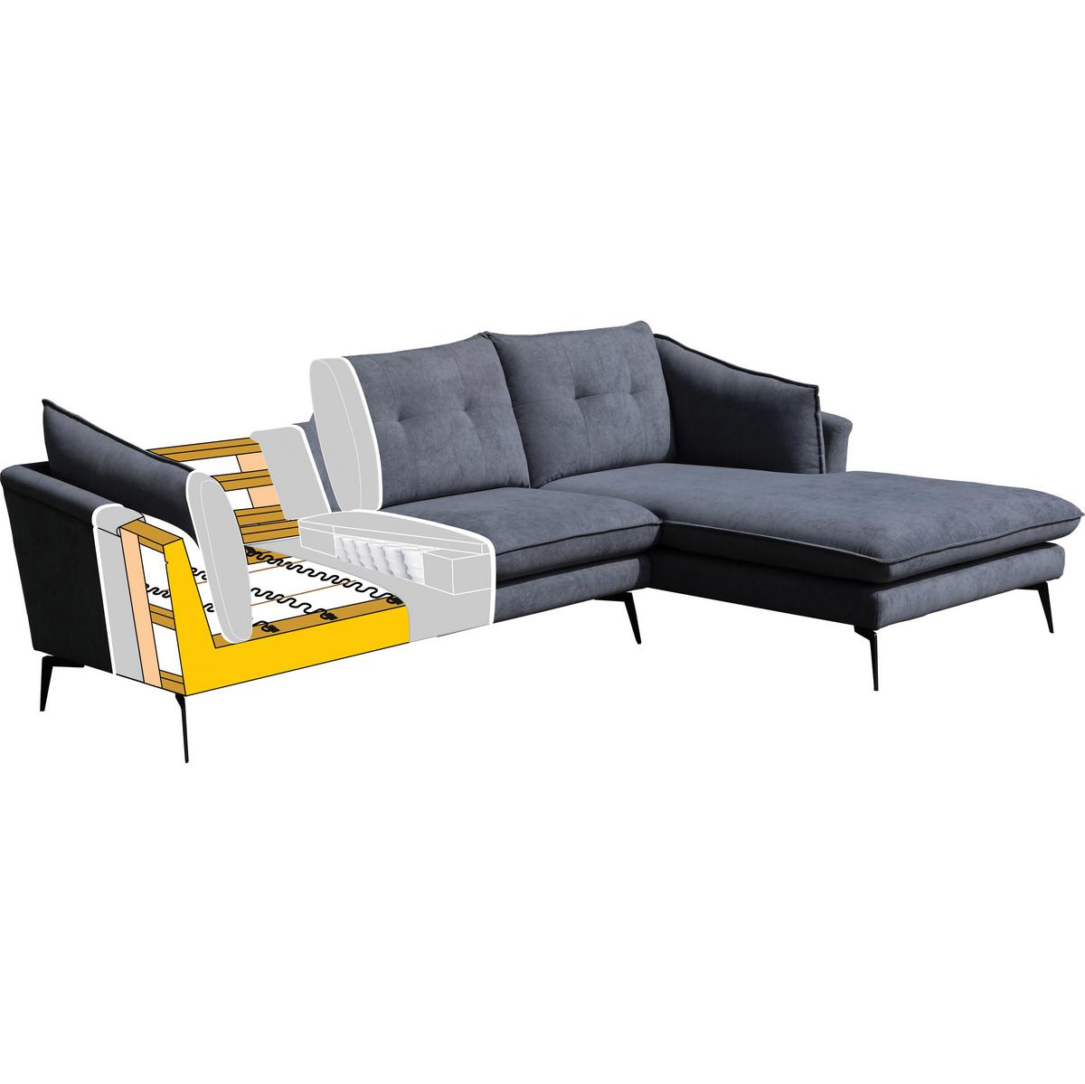 Sarokkanapé Sandro - világosszürke, Modern, textil/fa (258/86/82-160cm) - Bessagi Home