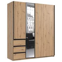 Omara Z Drsnimi Vrati Adria - srebrne barve/črna, Konvencionalno, kovina/steklo (168/198/63cm) - Mömax