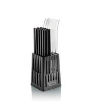 SŁOMKA DO PICIA STOJAK DO SŁOMEK - czarny, Basics, tworzywo sztuczne (7,7/7,7/11cm) - Gefu