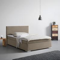 Boxspringbett Mira 2 Taupe Ca. 120x200cm - Taupe/Chromfarben, Modern, Holz/Kunststoff (120/200cm) - Based