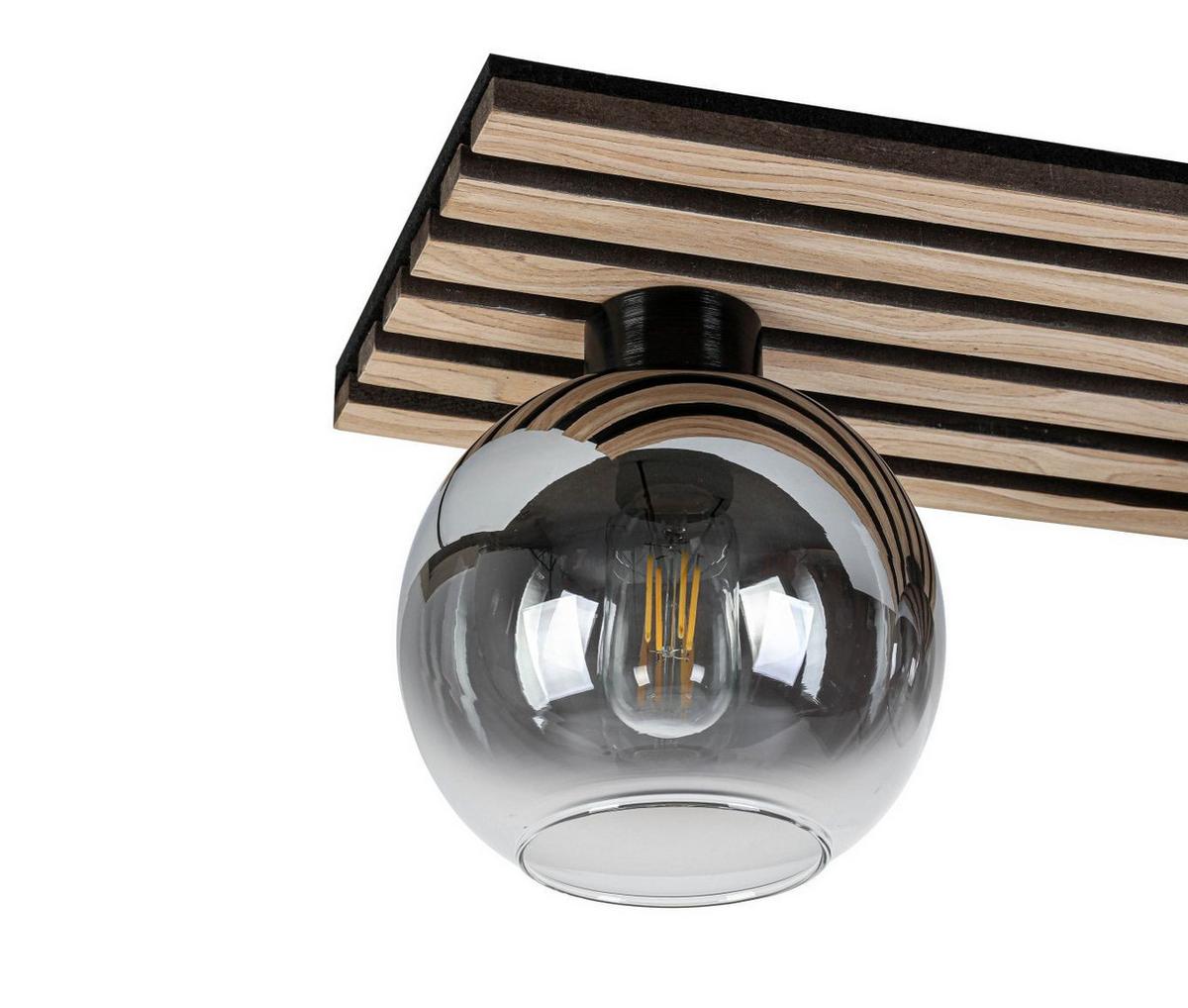 LAMPA SUFITOWA KENTUCKY *SBN* - kolor dębowy/czarny, Basics, materiał drewnopochodny/tworzywo sztuczne (75/23/23cm) - Novel