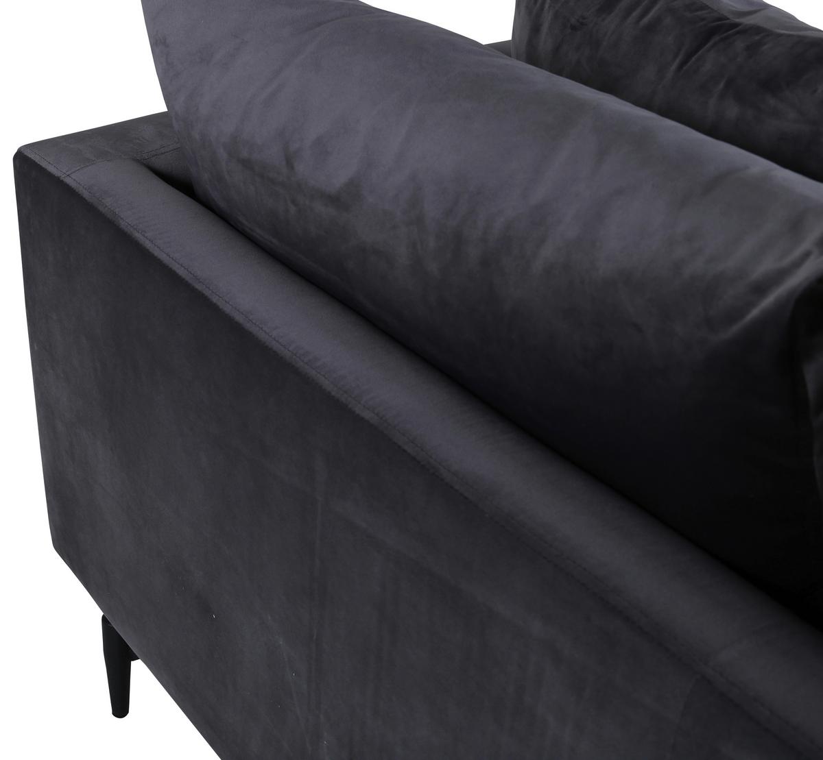 3-SITZER-SOFA SOFIA - Dunkelgrau/Schwarz, Design, Kunststoff/Textil (260/86/88cm) - Livetastic