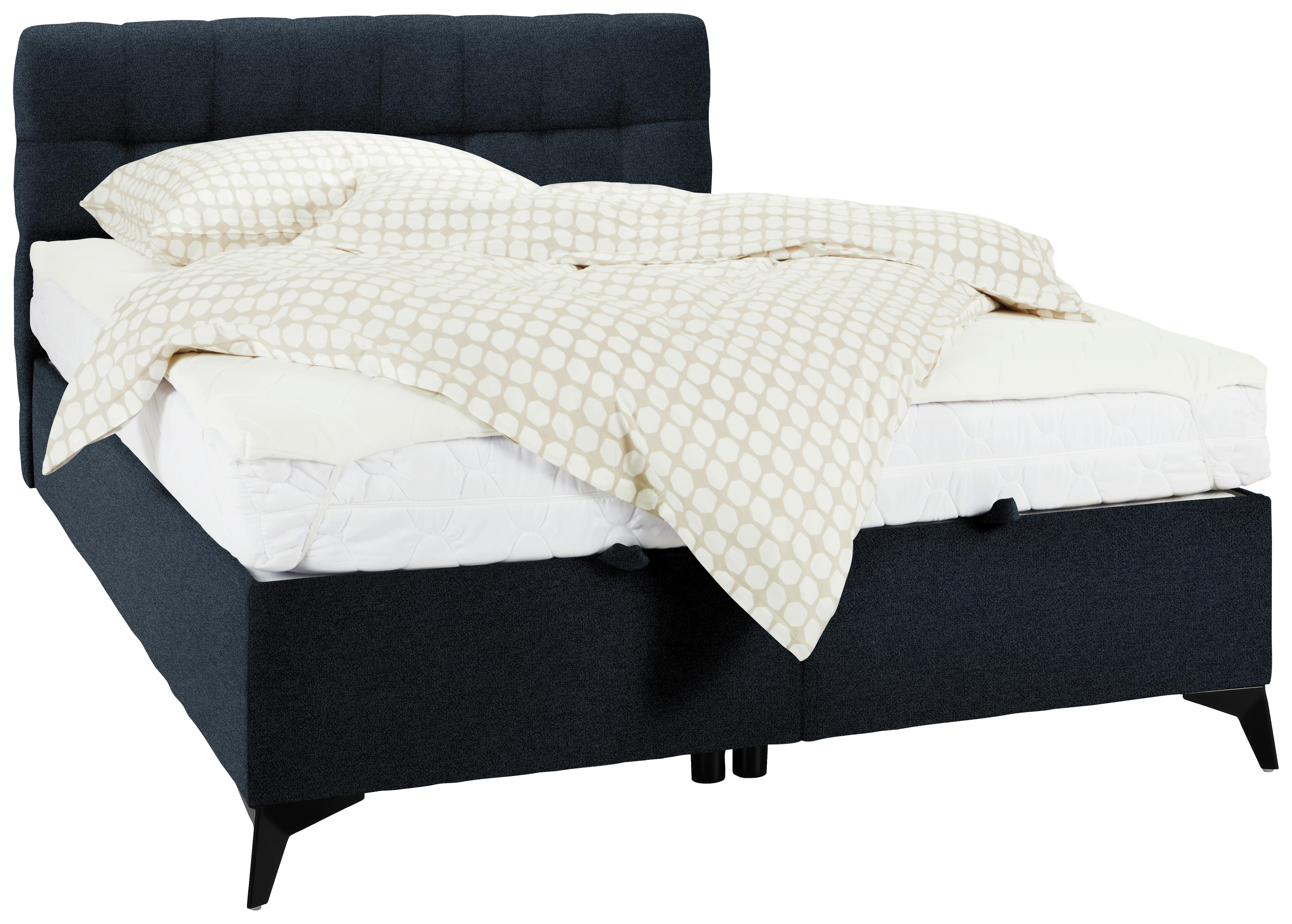 Boxbett in Schwarz ca. 140x200cm - Schwarz, KONVENTIONELL, Holzwerkstoff/Kunststoff (140/200cm) - Mömax