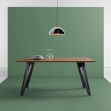 Esstisch Gino 160x90cm - Schwarz/Naturfarben, MODERN, Holz/Metall (160/90/76cm) - Modern Living