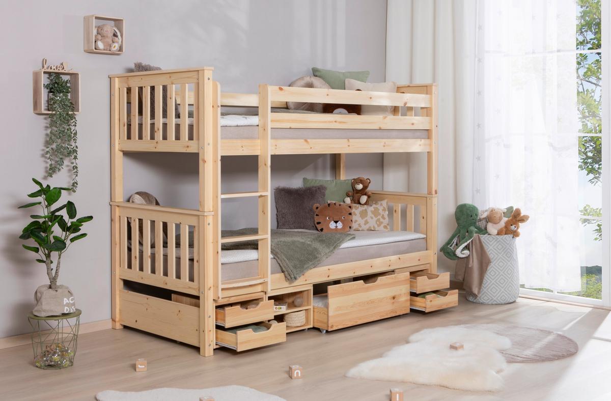 Etagenbett Holz Sammy ca. 90x200 cm - Naturfarben, MODERN, Holz (90/200cm) - MID.YOU