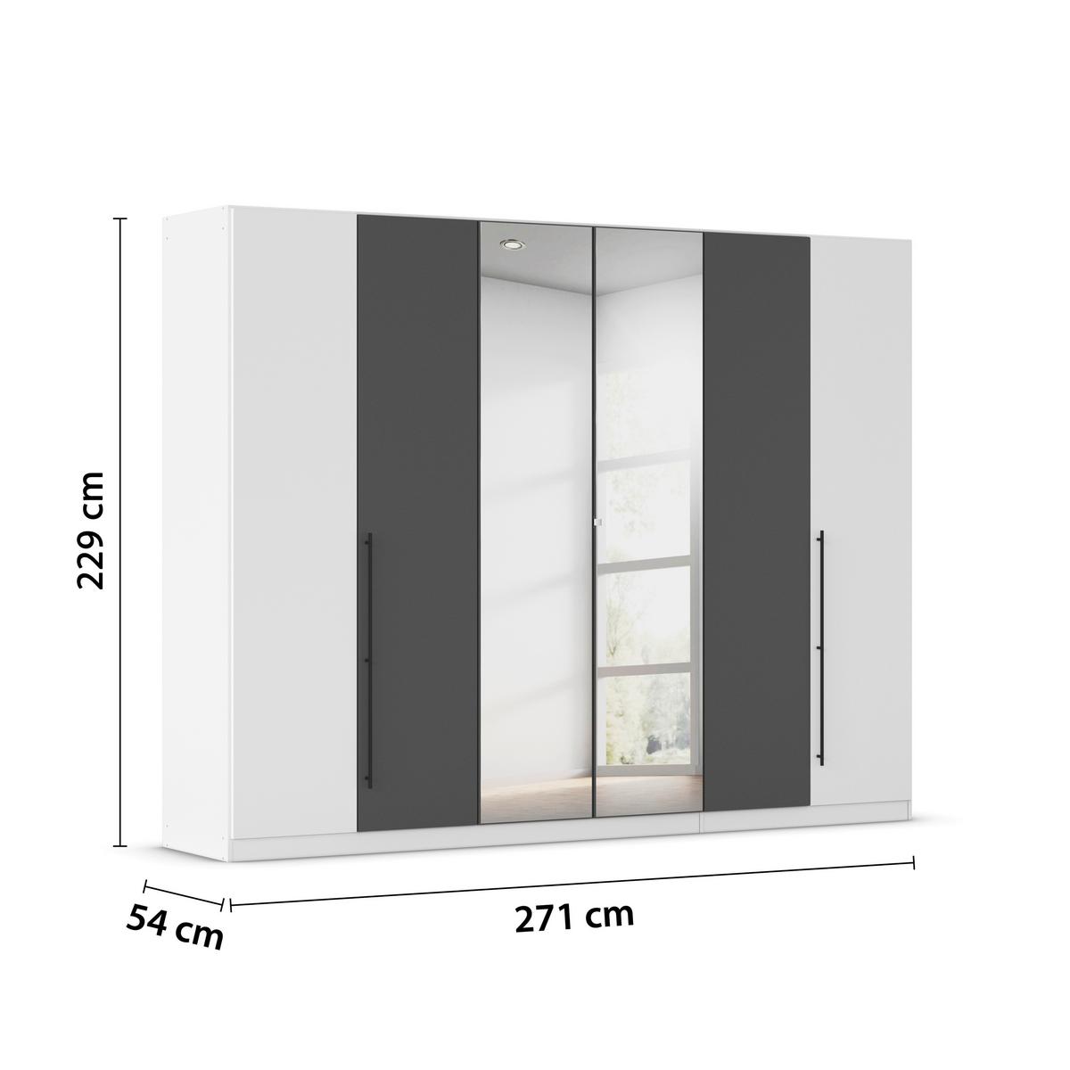 Șifonier Safari - alb/gri, Konventionell, material pe bază de lemn (271/229/54cm)