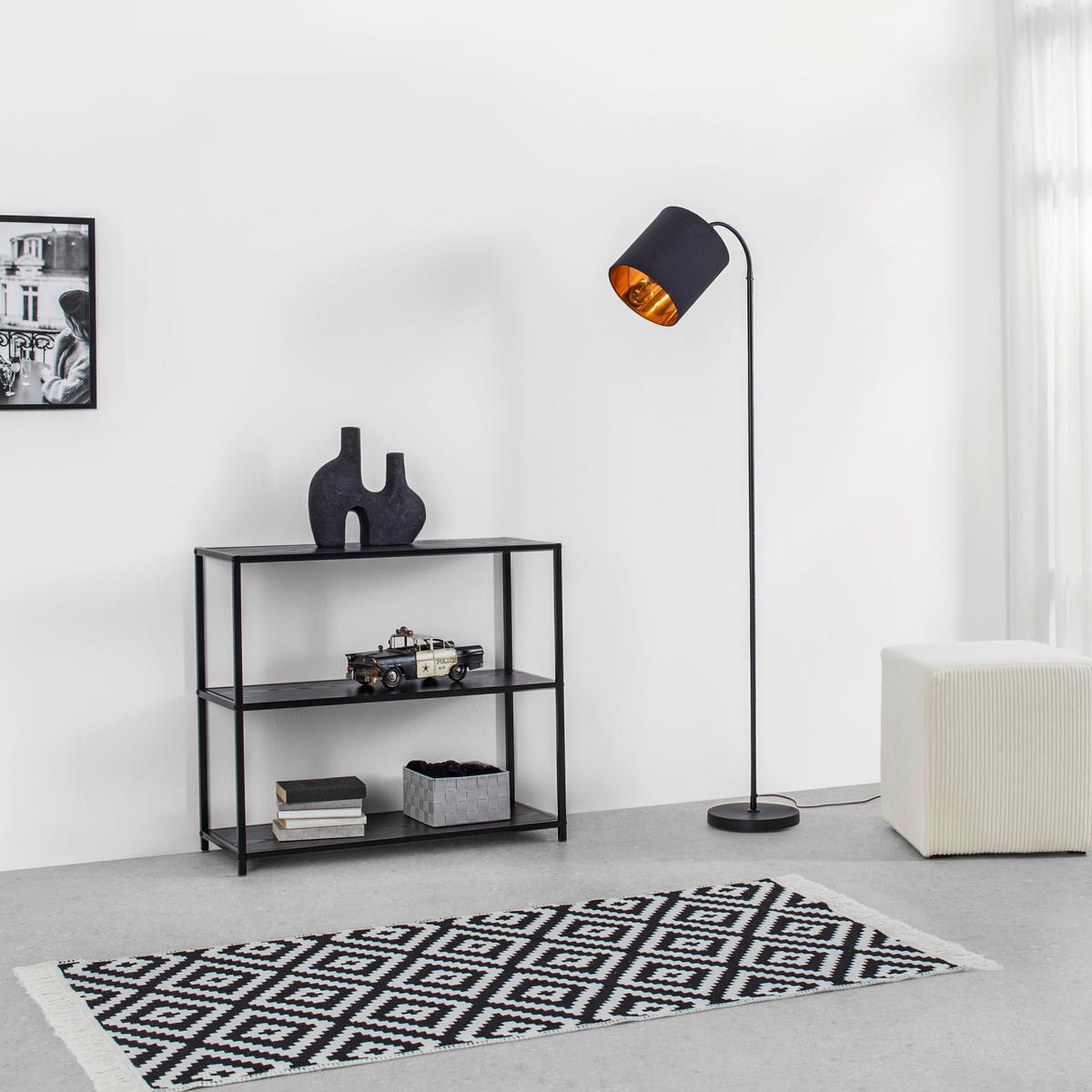 Regal Bastian -Based- - črna, Moderno, kovina/leseni material (77/68/30cm) - Based