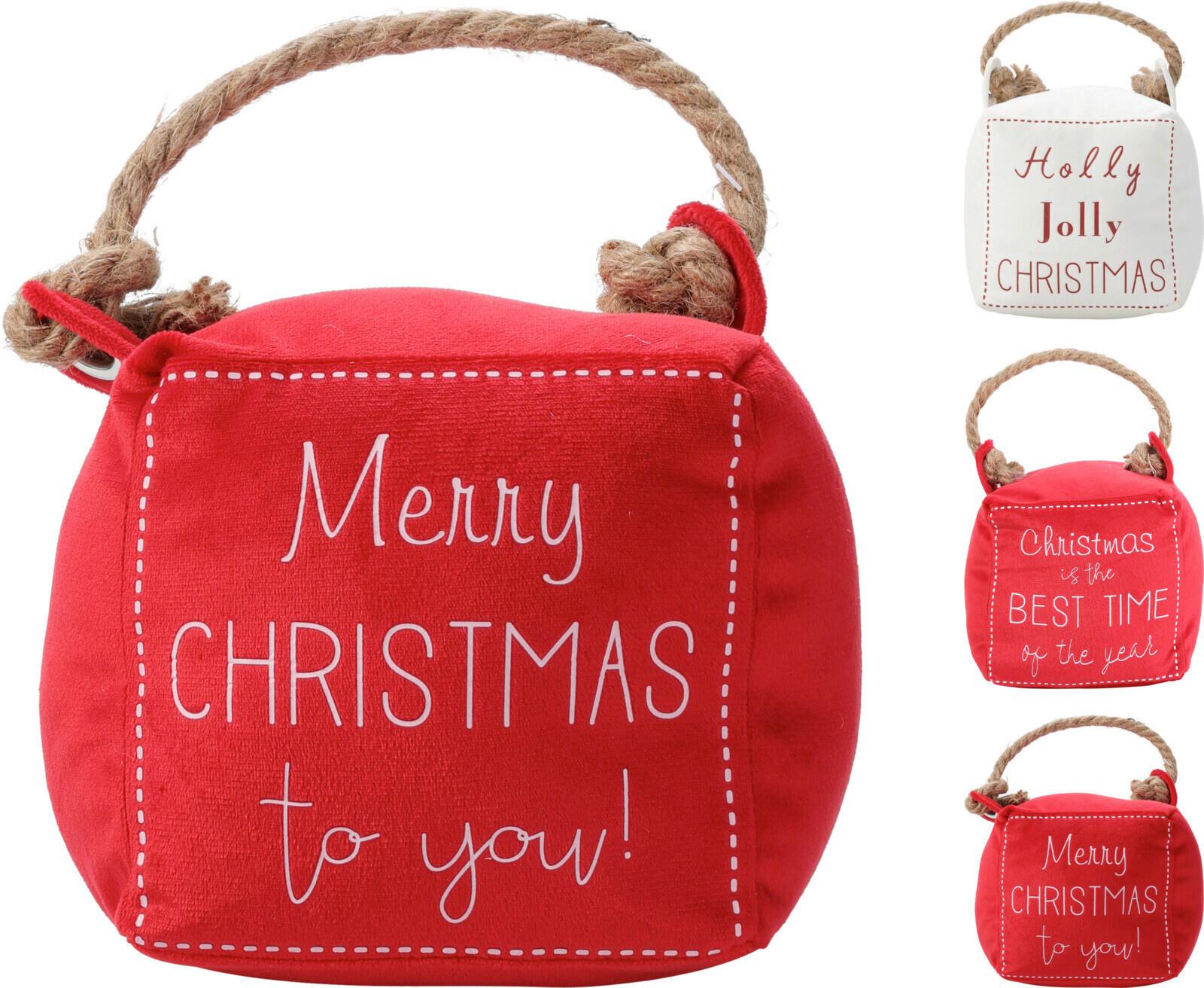 Ajtóütköző Xmas - textil (13/13/13cm)