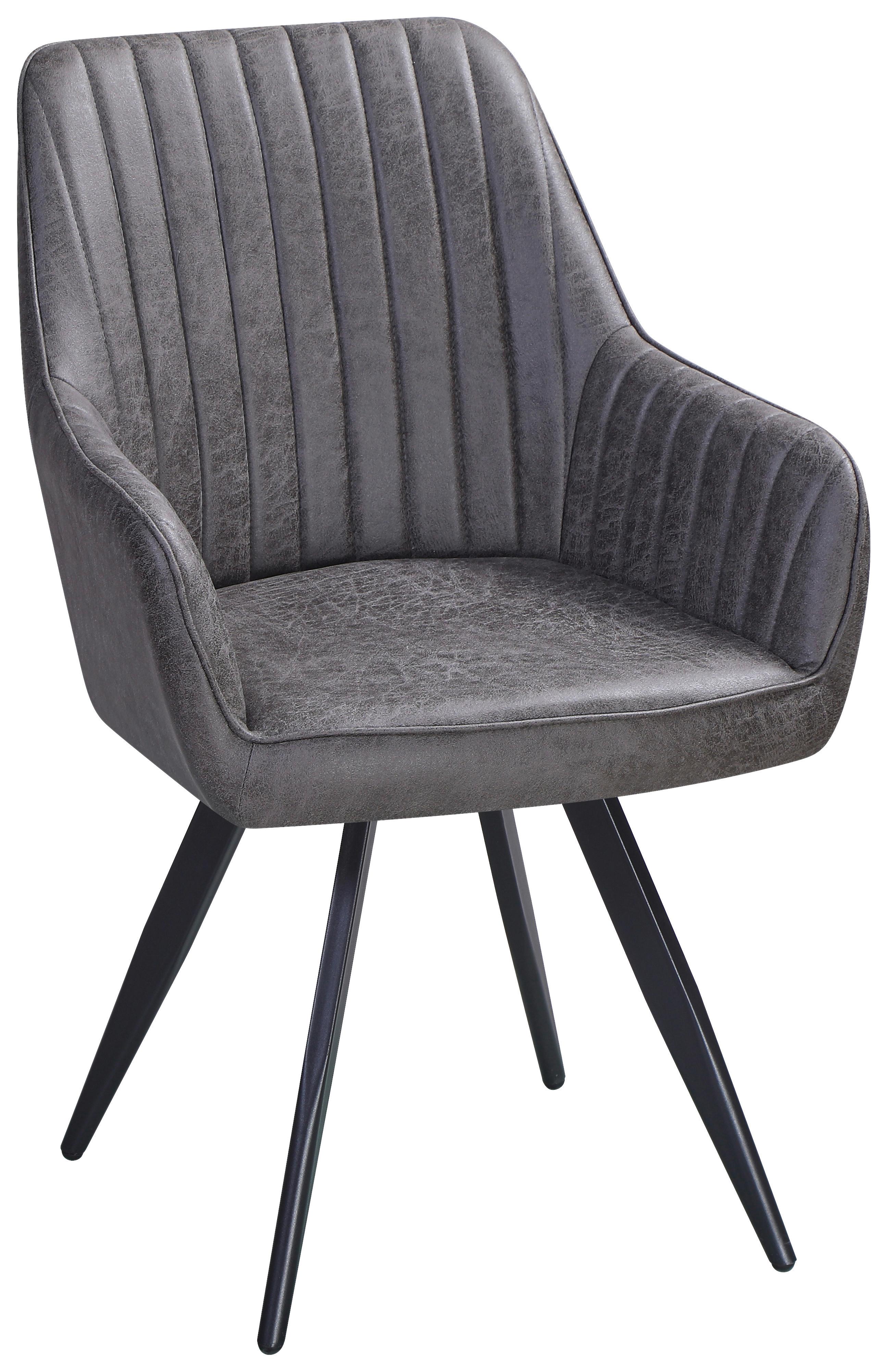 Stol Bella, Rjava, Vrtljiv - črna/rjava, Konvencionalno, kovina/tekstil (63/90/61cm)