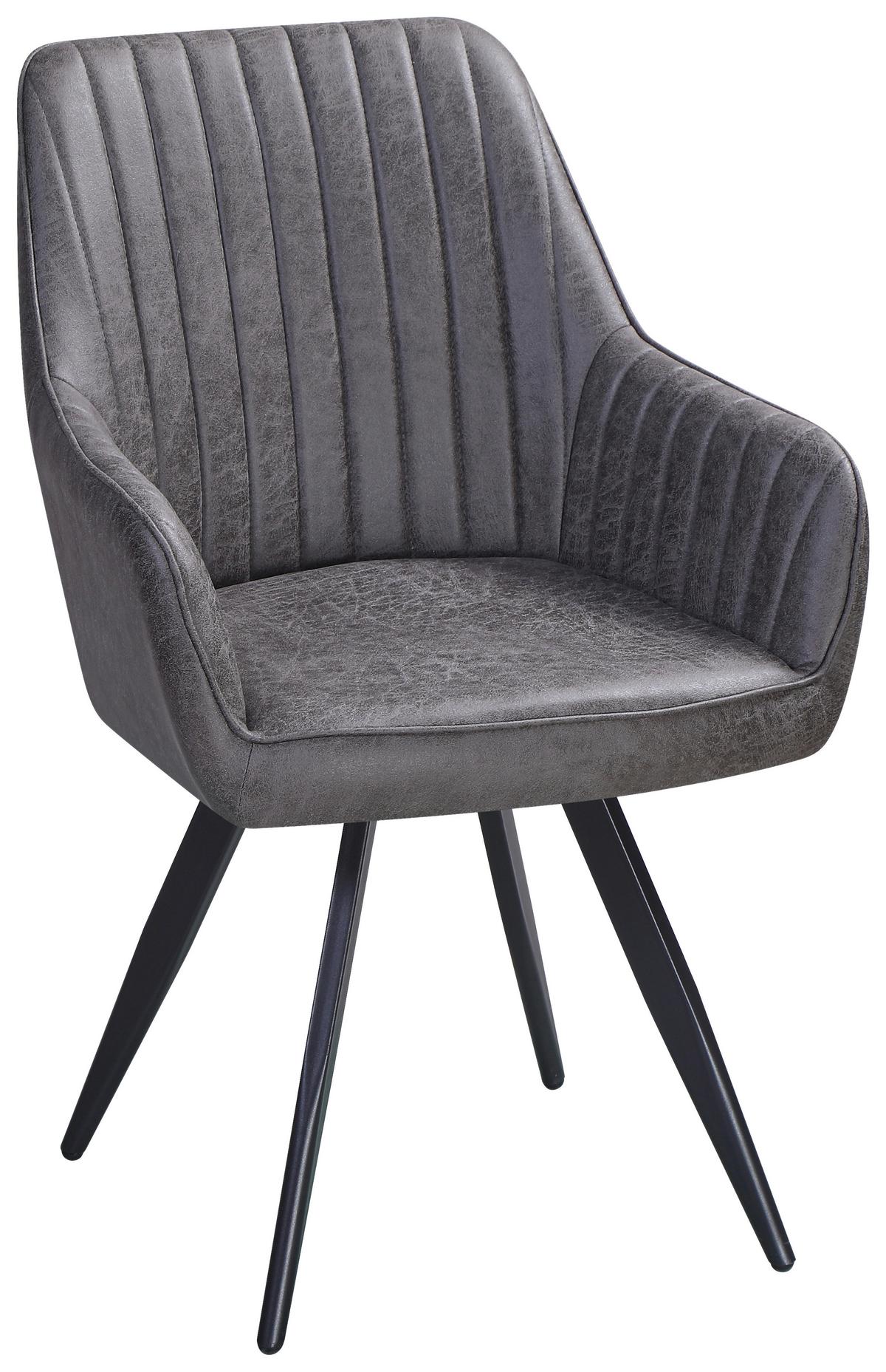 Stol Bella, Rjava, Vrtljiv - črna/rjava, Konvencionalno, kovina/tekstil (63/90/61cm)