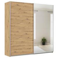 Ormar S Kliznim Vratima Feldkirch - srebrne boje/hrast Artisan, Moderno, drvni materijal/metal (225/229/62cm) - Modern Living