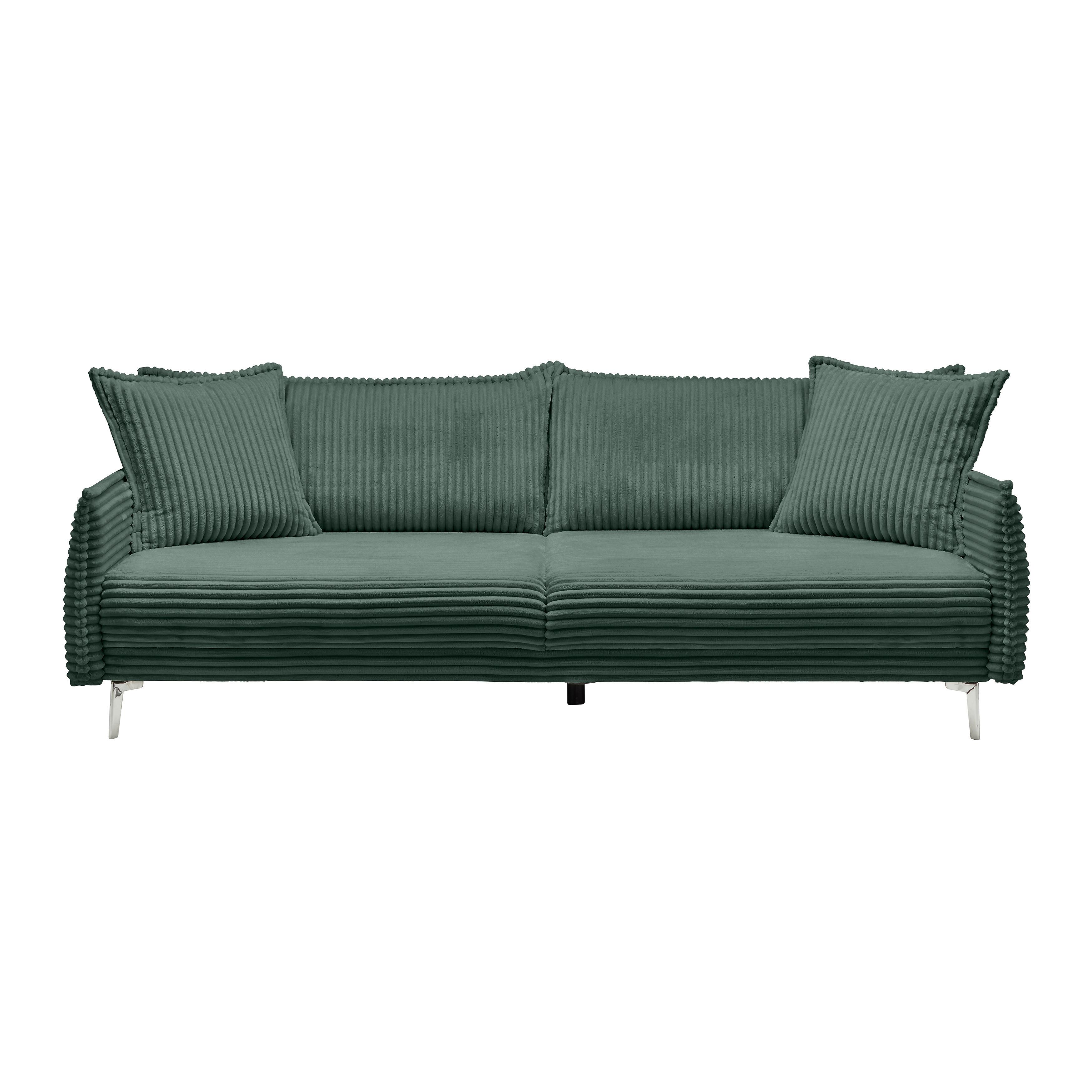 Bigsofa Kiss Dunkelgrün - Chromfarben/Dunkelgrün, MODERN, Metall (241/90/117cm) - Mömax