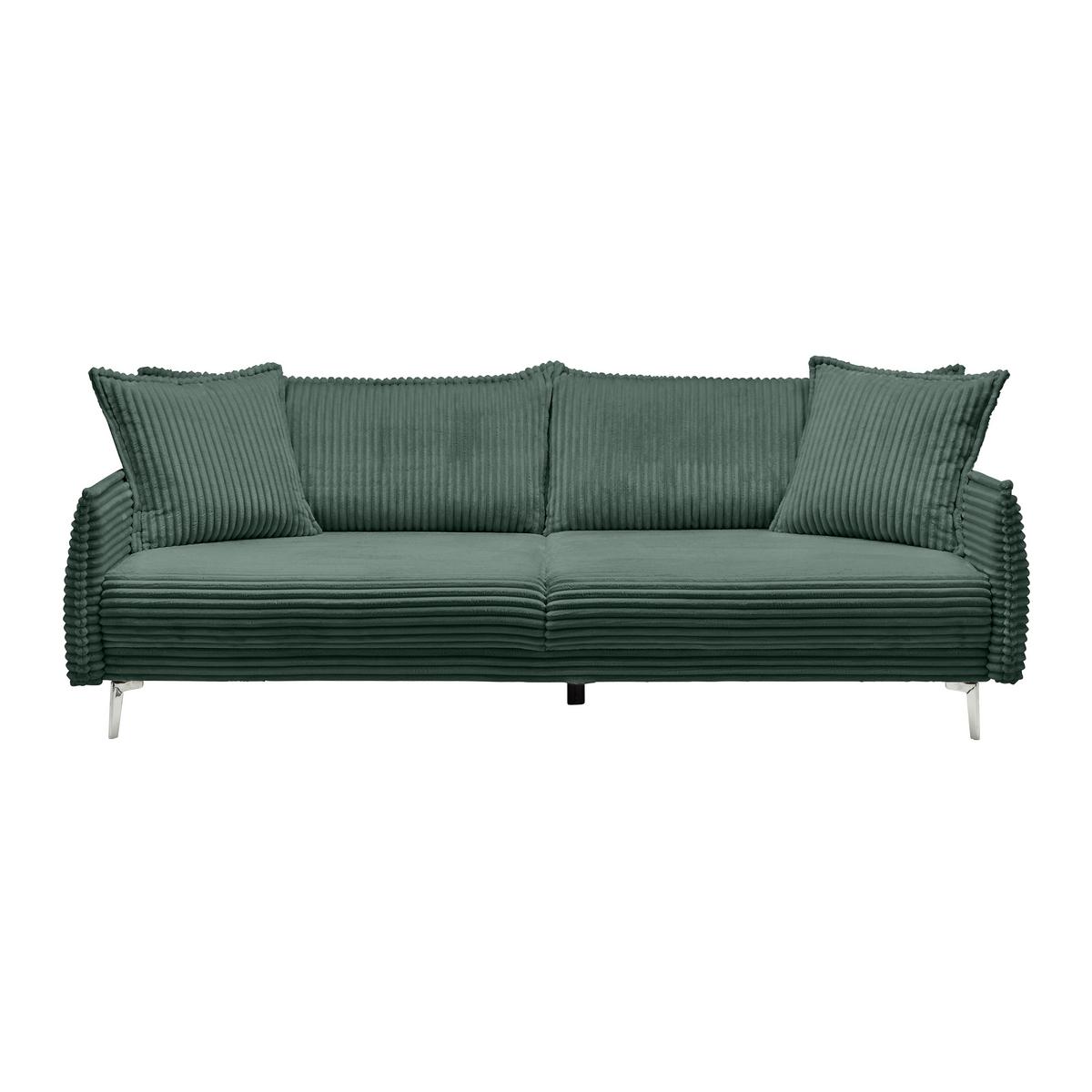 Mega Sofa Kiss - tamno zelena/boje kroma, Moderno, metal (241/90/117cm) - Mömax