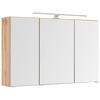 SPEGELSKÅP FLORIDA -EXKLUSIV- - kromfärg/ekfärgad, Modern, metall/trämaterial (100/64/20cm) - Premium Living