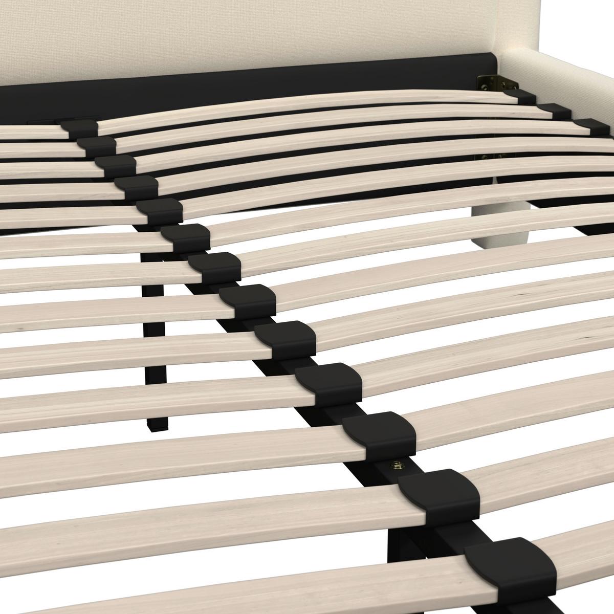 Polsterbett Xirelia Elfenbein ca. 160x200 cm - Elfenbein/Eichefarben, MODERN, Holz/Textil (160/200cm) - Bessagi Home