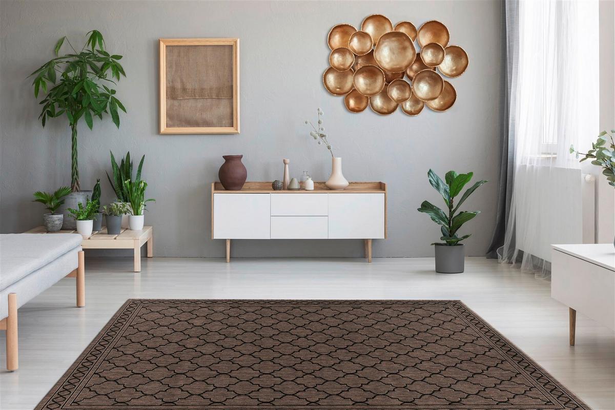 FLACHWEBETEPPICH SPLASH 300 GRAU / BRAUN - Braun/Grau, Konventionell, Textil (160/230cm) - Kayoom