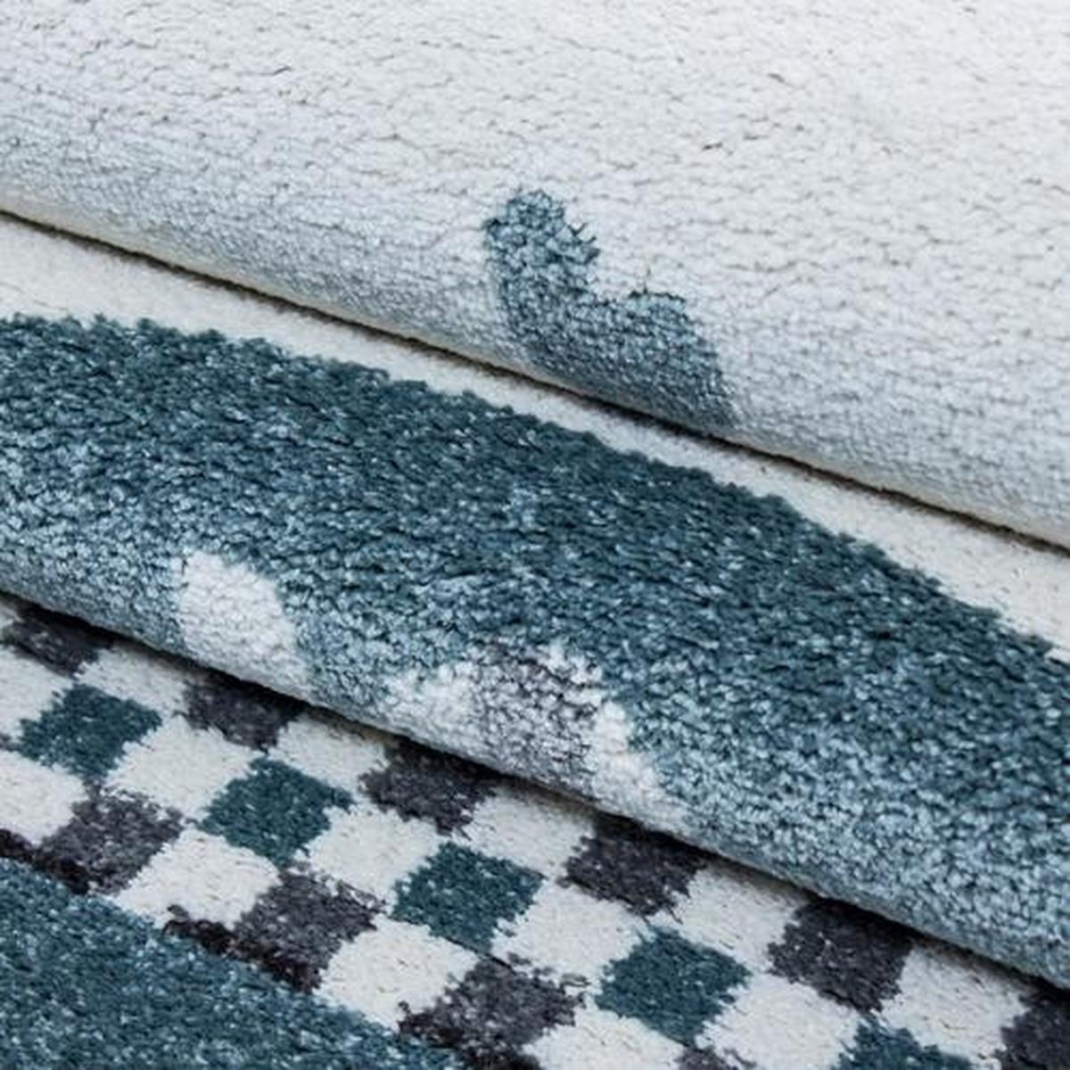 Kinderteppich Kids Blau/Grau/Weiß Ø ca. 120cm - Blau/Weiß, Trend, Textil (120cm)