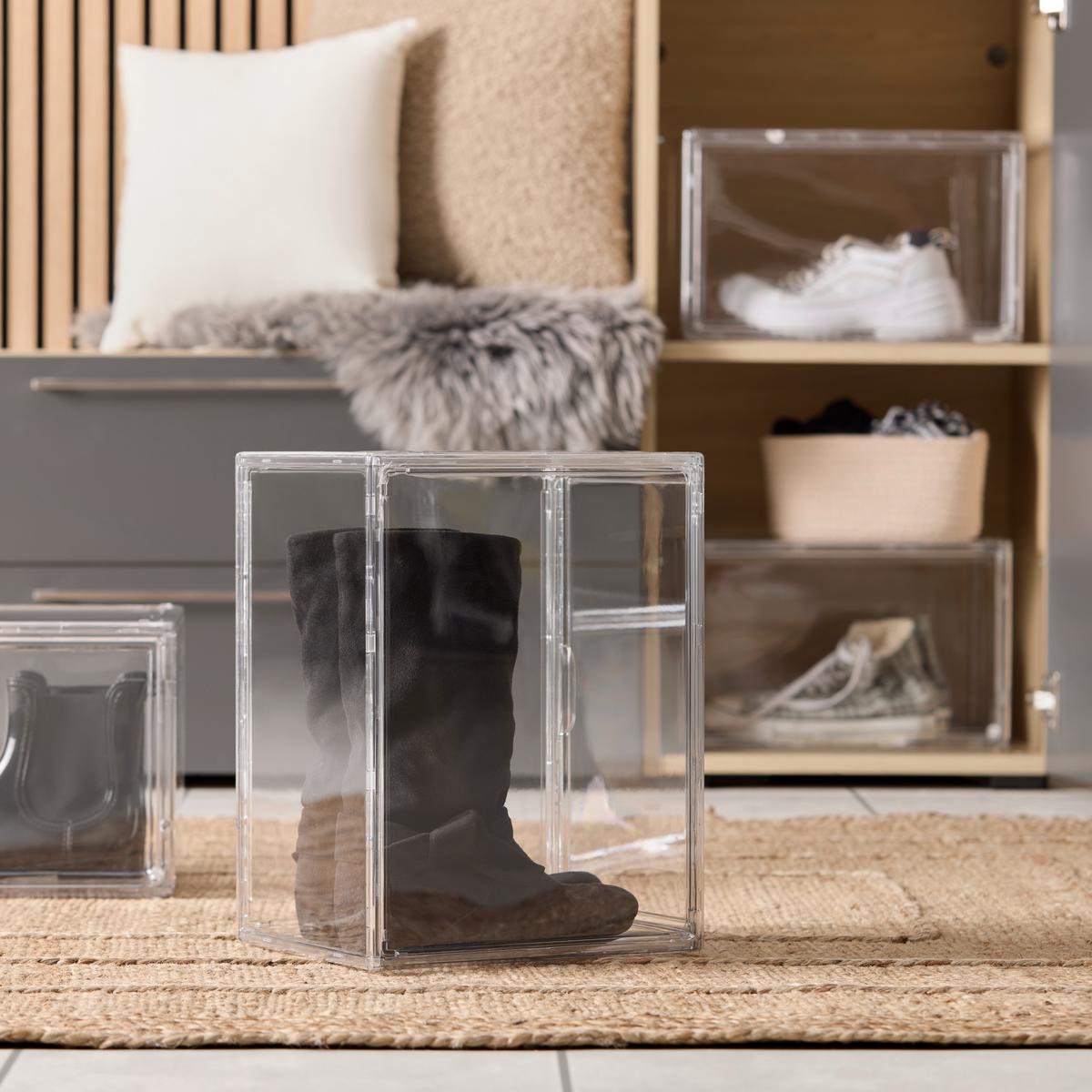 SCHUHBOX LARISSA -EXT- - Klar, KONVENTIONELL, Kunststoff (36/23/27cm) - Modern Living