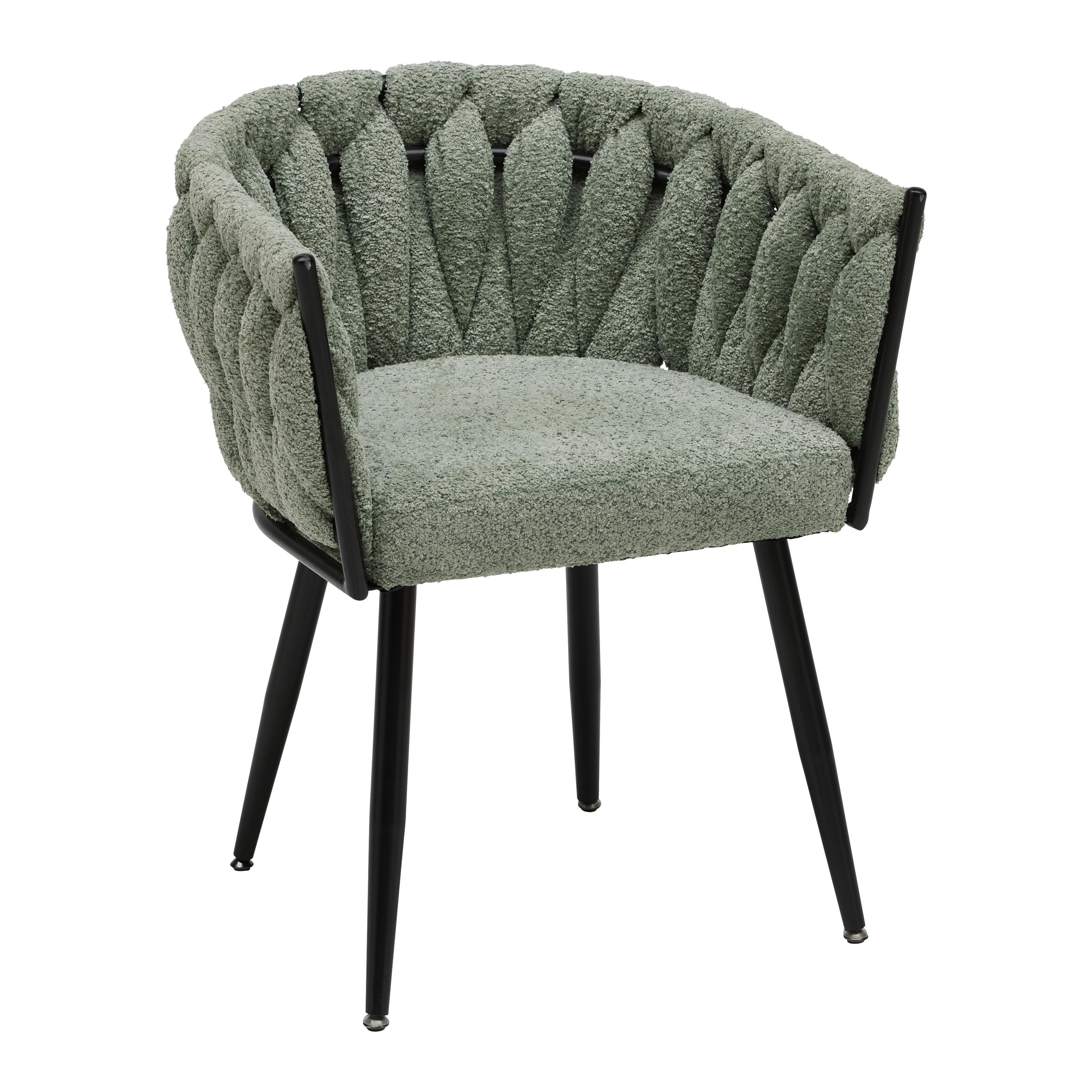 CHAISE ACCOUDOIRS WEAVY -TREND- - vert clair/noir, Modern, métal/textile (64/78/55cm) - Premium Living
