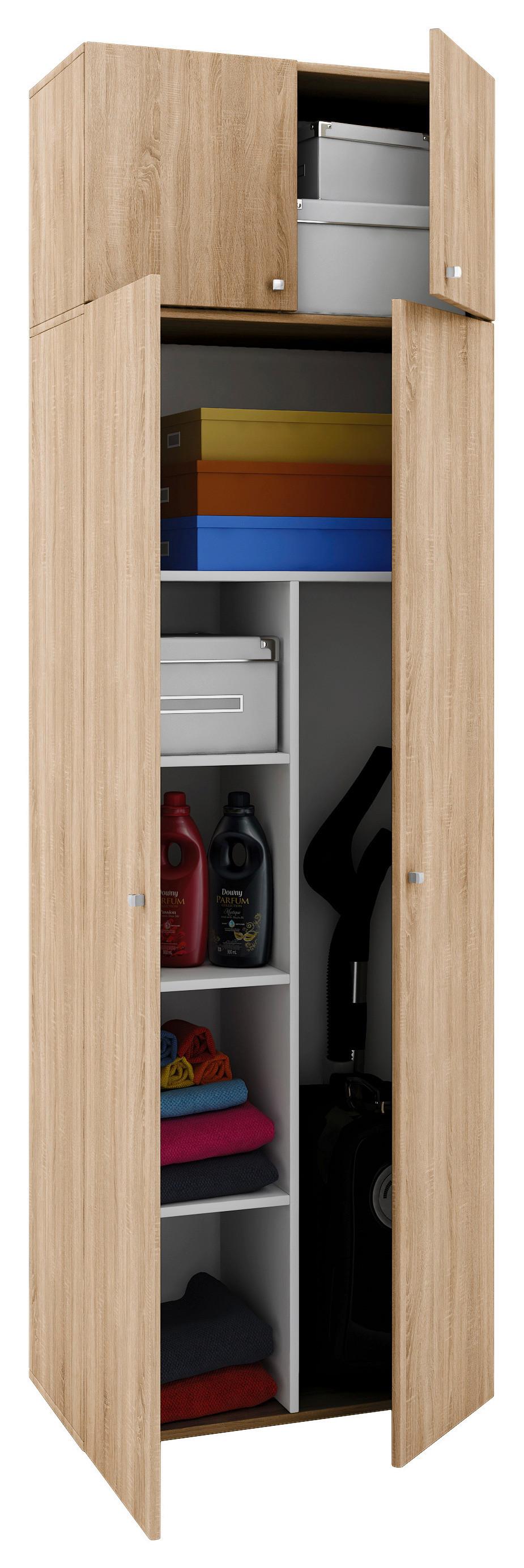 Večnamenska Omara Vandol Ii, Hrast - srebrne barve/črna, Moderno, umetna masa/leseni material (70/218/39cm) - MID.YOU