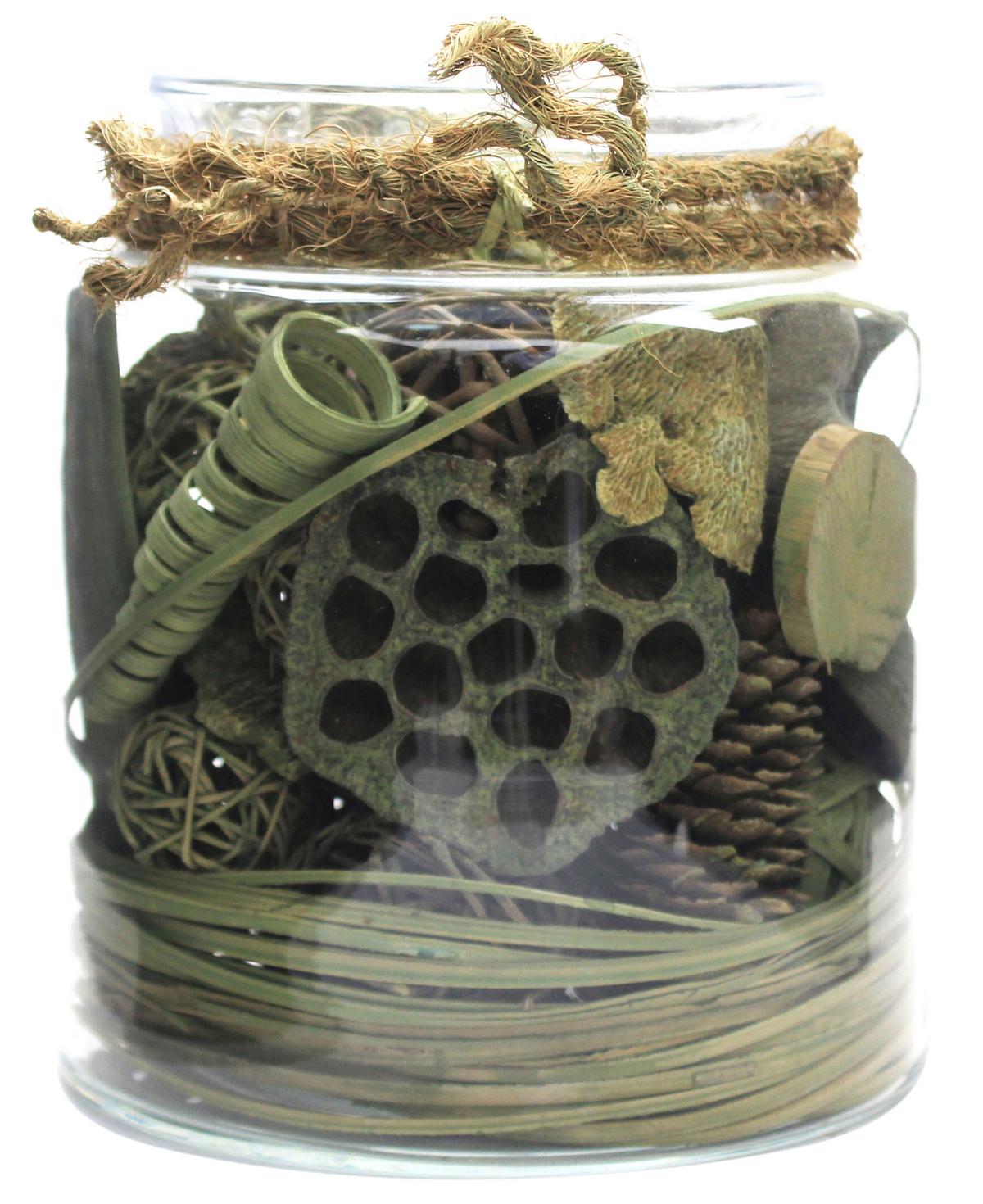 DEKOGLAS FLORA - Grün, Lifestyle, Glas/Naturmaterialien (18/20/18cm) - Kayoom