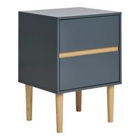 Beistelltisch Bisley Dunkelgrau - Dunkelgrau/Naturfarben, Basics, Holz (40/35/55cm)