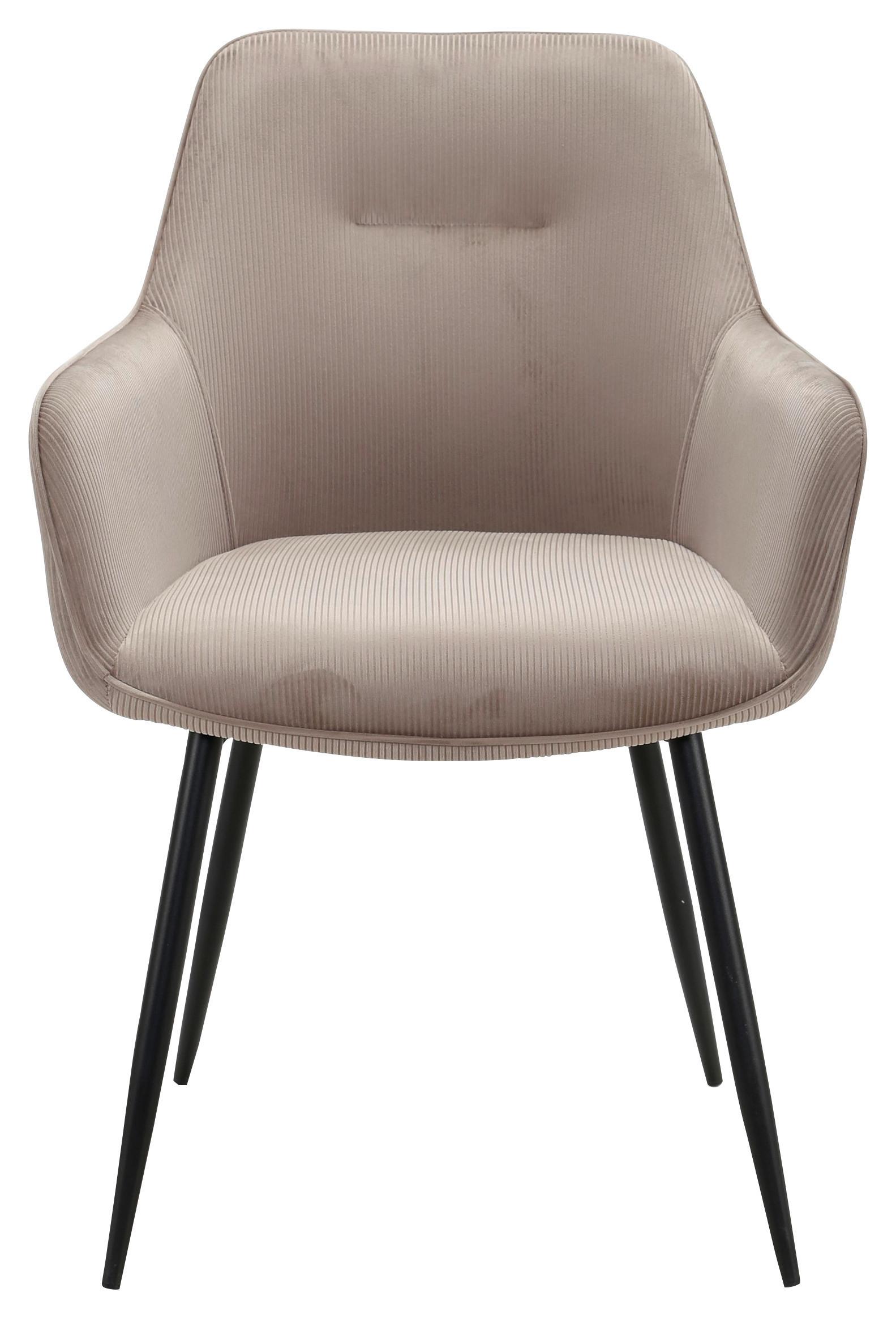 KRZESŁO Z PODŁOKIETNIKAMI FOX - czarny/taupe, Design, metal/tkanina (57/85/60cm) - Novel